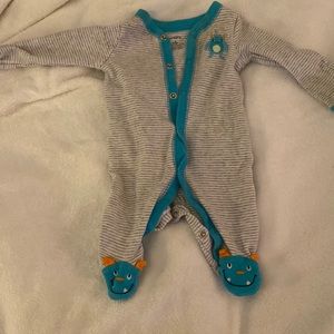 Monster striped carters onesie
